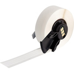 Brady B-498 Repositionable Vinyl White Black Print Cable Labels, 9.52mm Width, 1 Qty