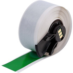 Brady B-595 Vinyl White Green Print Label Roll, 25.4mm Width