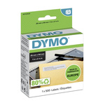 Dymo White Black Print Label Roll, 25mm Width, 54mm Height, 500Per Roll Qty