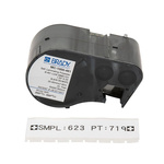 Brady BMP White Black Print Label Roll, 25.4mm Width, 1Per Roll Qty