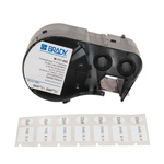 Brady BMP White Black Print Label Roll, 22.86mm Width, 12.7mm Height, 240Per Roll Qty