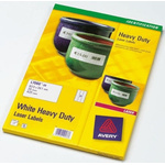 Avery White Adhesive Heavy duty Label Sheet, Pack of 40