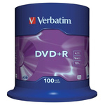 Verbatim DVD+R, 4.7 GB, 16X, 100 Pack