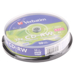 Verbatim CD-RW, 700 MB, 12X, 10 Pack
