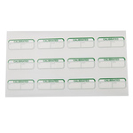 RS PRO Adhesive Pre-Printed Green Label-Calibrated-. Quantity: 120