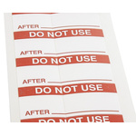 RS PRO Adhesive Pre-Printed Adhesive Label-Do Not Use-. Quantity: 140