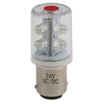 LED Beacon Lamp, Red, BA15d, 24 V ac/dc, 6 Chip, 350mcd per Chip