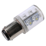 LED Beacon Lamp, White, BA15d, 130 V ac, 6 Chip, 400mcd per Chip