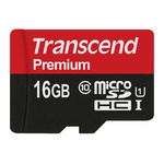 Transcend 16 GB MicroSDHC Micro SD Card, Class 10, UHS-1 U1