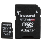 Integral Memory 64 GB MicroSDXC Micro SD Card, Class 10, UHS-1 U3