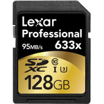 Lexar 128 GB SDXC SD Card, Class 10, UHS-1 U3