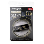 Integral Memory USB 3.0 Flash Drive 64 GB USB 3.0 Software Encrypted Flash Drive