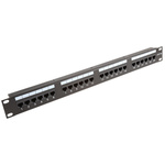 RS PRO Cat5e 24 Port RJ45 RJ Patch Panel UTP 1U Black