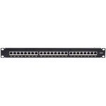 RS PRO Cat6 24 Port RJ45 RJ Patch Panel STP 1U Black