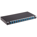 RS PRO 12 Port Single Mode Duplex Fibre Optic Patch Panel With 12 Ports Populated, 1U