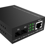 RJ45, SFP Ethernet Media Converter, Single Mode, 10/100/1000Mbit/s, Half/Full Duplex 10km