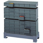 Durham 18 Drawer Storage Unit, Steel, 279mm x 857mm x 295mm, Grey