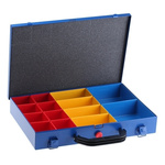 RS PRO 14 Cell Blue Steel Compartment Box, 65mm x 335mm x 250mm