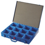 RS PRO 12 Cell Blue Steel Compartment Box, 70mm x 440mm x 370mm