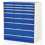 Bott 8 Drawer Storage Unit, 1200mm x 1050mm x 750mm, Blue, Grey