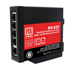 RS PRO DIN Rail Mount Ethernet Switch, 5 RJ45 Ports, 10/100Mbit/s Transmission, 57V dc