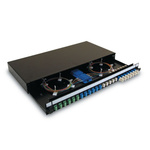 Amphenol Industrial 48 Port LC Multimode Duplex Fibre Optic Patch Panel With 48 Ports Populated, 1U