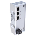 HARTING DIN Rail Mount Ethernet Switch, 3 RJ45 Ports, 10/100Mbit/s Transmission, 24V dc