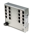 HARTING DIN Rail Mount Unmanaged Ethernet Switch, 16 RJ45 Ports, 10/100Mbit/s Transmission, 24/48V dc