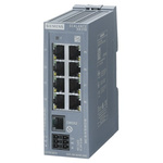 Siemens XB208 Series DIN Rail Mount Ethernet Switch, 8 RJ45 Ports, 10/100Mbit/s Transmission, 24V dc