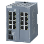 Siemens XB216 Series DIN Rail Mount Ethernet Switch, 16 RJ45 Ports, 10/100Mbit/s Transmission, 24V dc