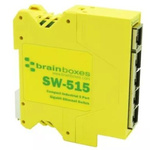Brainboxes DIN Rail Mount Ethernet Switch, 5 RJ45 Ports, 1000Mbit/s Transmission, 5 → 30V dc