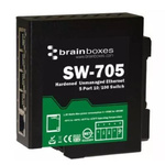 Brainboxes DIN Rail Mount Ethernet Switch, 5 RJ45 Ports, 100Mbit/s Transmission, 5 → 30V dc