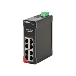Red Lion 1008TX Series DIN Rail Mount Unmanaged Ethernet Switch, 8 RJ45 Ports, 10 → 49V dc