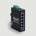 F Lutze Ltd DIN Rail Mount Unmanaged Ethernet Switch, 5 RJ45 Ports, 10/100Mbit/s Transmission, 12 → 48V dc
