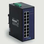 F Lutze Ltd DIN Rail Mount Unmanaged Ethernet Switch, 16 RJ45 Ports, 1000Mbit/s Transmission, 12 → 48V dc