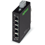 Wago DIN Rail Mount Ethernet Switch, 5 RJ45 Ports, 10/1000Mbit/s Transmission, 18 → 30V dc