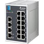 Delta Electronics Ethernet Switch, 16 RJ45 Ports, 4.8Mbit/s Transmission, 12 → 48V dc
