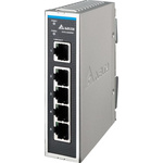 Delta Electronics DVS Series DIN Rail, Wall Ethernet Switch, 5 RJ45 Ports, 1000Mbit/s Transmission, 12 → 48V dc