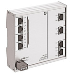 HARTING DIN Rail Mount Ethernet Switch, 8 RJ45 Ports, 10/100Mbit/s Transmission, 54V dc