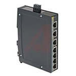 HARTING DIN Rail Mount Industrial Hub, 7 RJ45 Ports, 10/100/1000Mbit/s Transmission, 24V dc