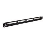 Amphenol Industrial HTC Series Cat6 24 Port RJ45 Patch Panel Unshielded 1U Black