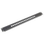 RS PRO 16 Port RJ Patch Panel 1U Black