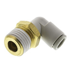 SMC Threaded-to-Tube Elbow Connector R 1/4 to Push In 6 mm, KQ2 Series, 1 MPa