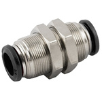 RS PRO Pneumatic Bulkhead Fitting Bulkhead Connector Push In 12 mm to Push In 12 mm