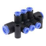 6 Outlet Ports PBT Pneumatic Manifold Tube-to-Tube Fitting, Push In 4mm Outlet