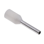RS PRO Insulated Crimp Bootlace Ferrule, 8mm Pin Length, 1.3mm Pin Diameter, 0.5mm² Wire Size, White
