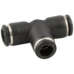 RS PRO Pneumatic Tee Tube-to-Tube Adapter, Push In 4 mm x Push In 4 mm x Push In 4 mm, 20 bar