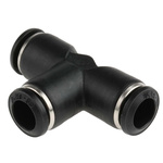 RS PRO Pneumatic Tee Tube-to-Tube Adapter, Push In 8 mm x Push In 8 mm x Push In 8 mm, 20 bar