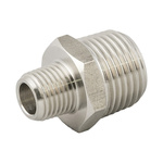 RS PRO 140 bar Stainless Steel Pneumatic Straight Threaded Adapter, R 3/4 Male To R 1/2 Male