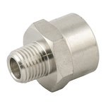 RS PRO 140 bar Stainless Steel Pneumatic Straight Threaded Adapter, R 3/8 Male To R 1/4 Female